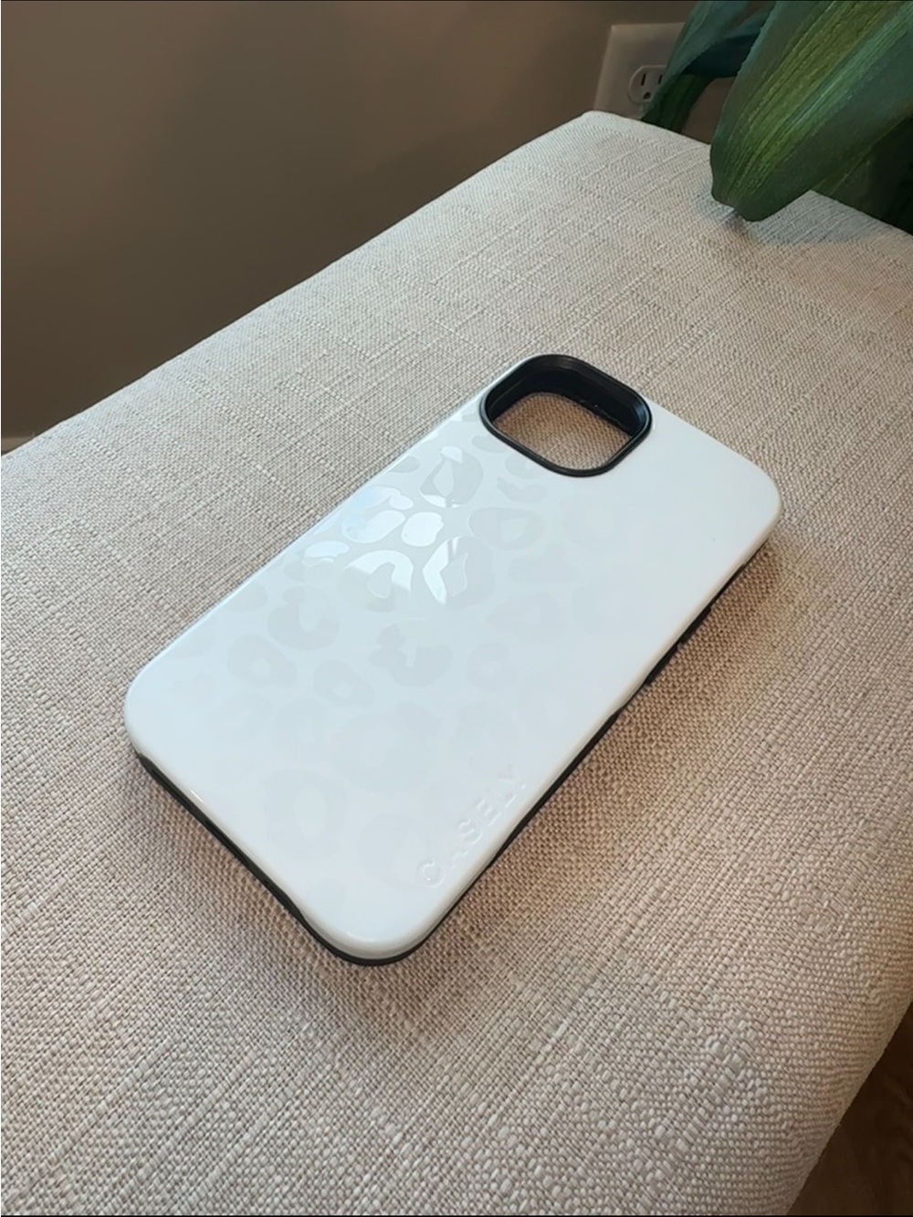 Glossy White Leopard Print IPhone 13 Case by Casely